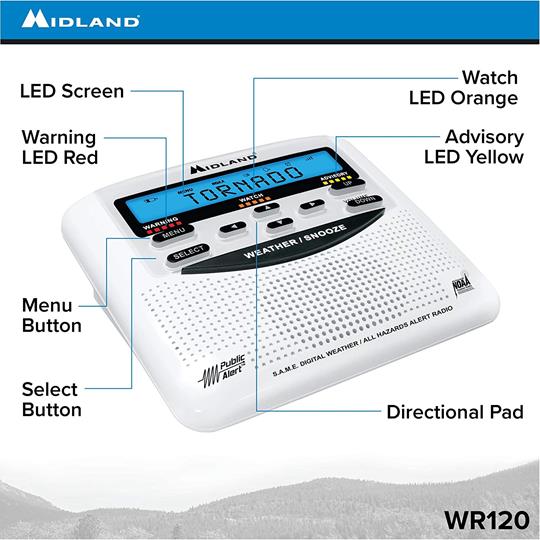 Midland WR120 NOAA Weather Alert Radio & Strobe