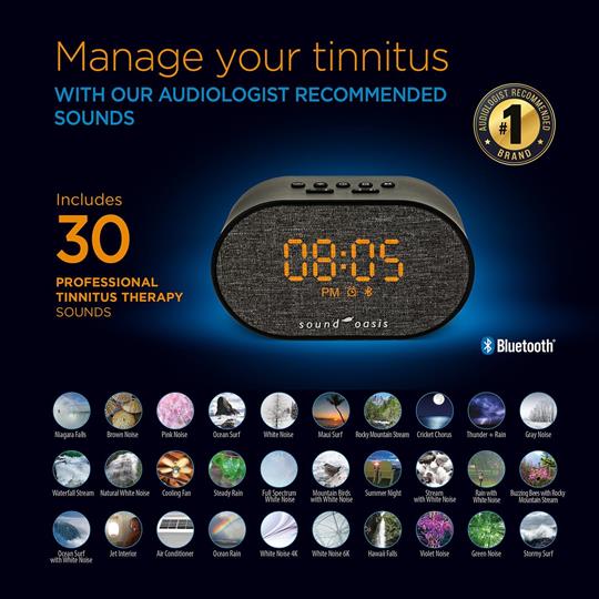 Sound Oasis BST-150T Tinnitus Sound Therapy System Alarm Clock