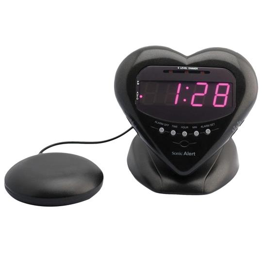 Sonic Alert Sonic Boom SBH400ss Sweetheart Vibrating Alarm Clock in Metallic Black